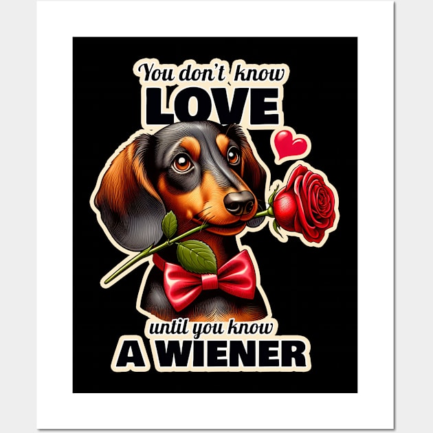 Dachshund Valentin's day Wall Art by k9-tee